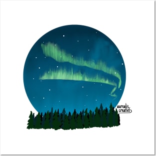 Beautiful northern lights night Posters and Art